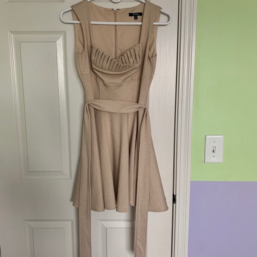 A-line dress with ruffle pleated chest Xoxo